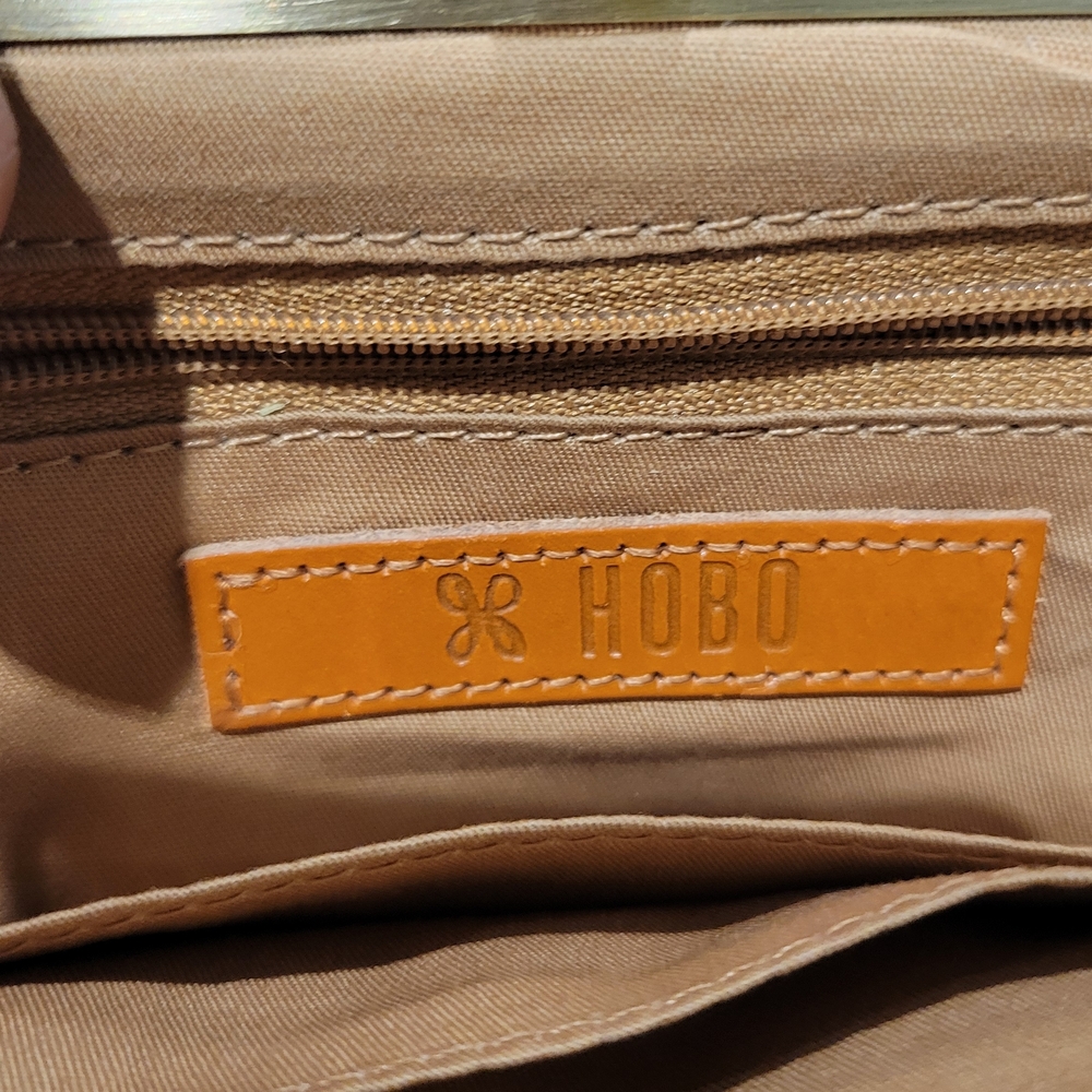 HOBO Black Leather Crossbody with Gold-Tone Frame - Picture 3 of 8